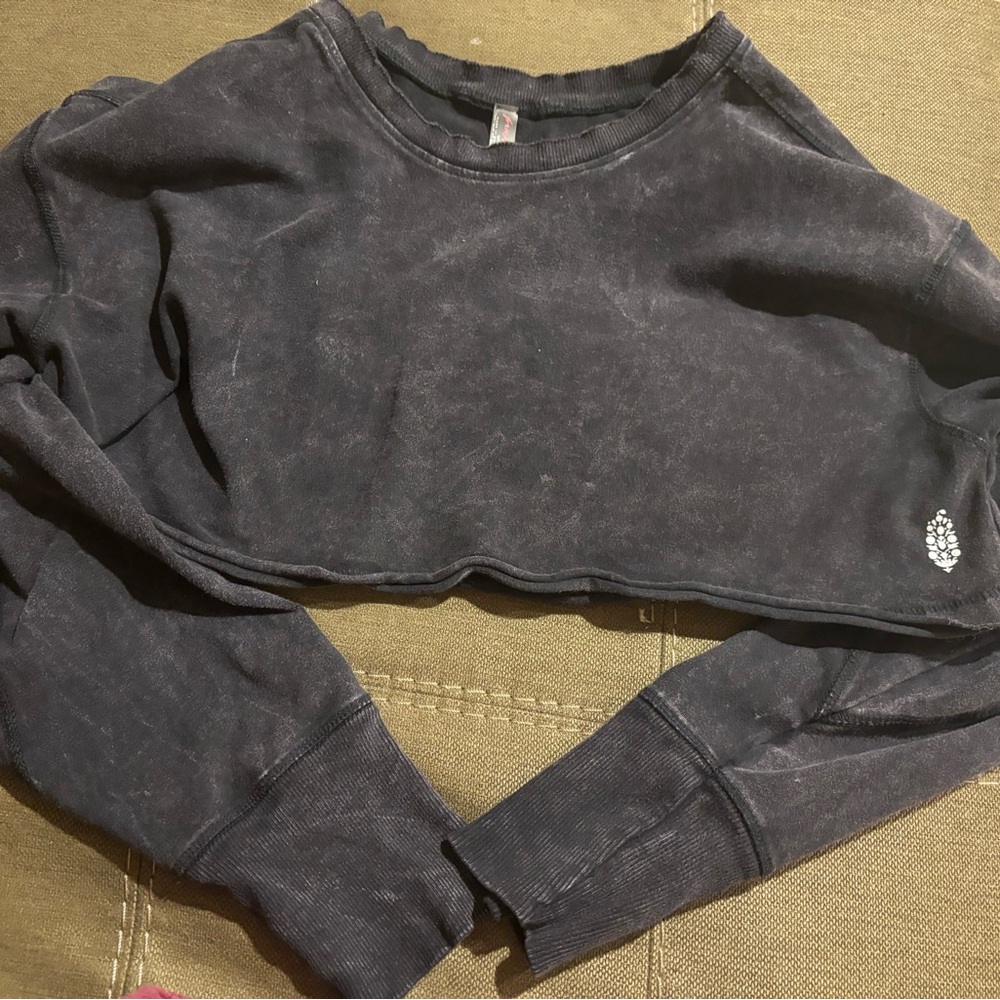FP Movement by Free People Washed Black Cropped Sweater
